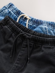 Mid Blue/Black Bermuda Pull On Denim Shorts 2 Pack (3-16yrs) - Image 5 of 6