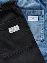 Mid Blue/Black Bermuda Pull On Denim Shorts 2 Pack (3-16yrs) - Image 6 of 6