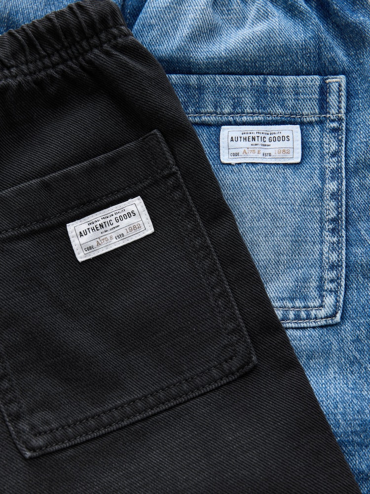 Mid Blue/Black Bermuda Pull On Denim Shorts 2 Pack (3-16yrs) - Image 6 of 6