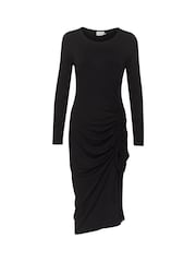 Kaffe KAbecca Jersey Long Sleeve Black Midi Dress - Image 5 of 6