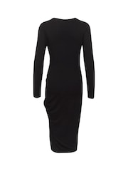Kaffe KAbecca Jersey Long Sleeve Black Midi Dress - Image 6 of 6