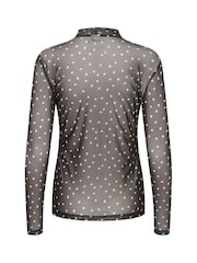 Kaffe KAjohanne Long Sleeve Mesh Brown T-Shirt - Image 6 of 6