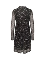 Kaffe KAjohanne Mesh Long Sleeve Black Dress - Image 5 of 5