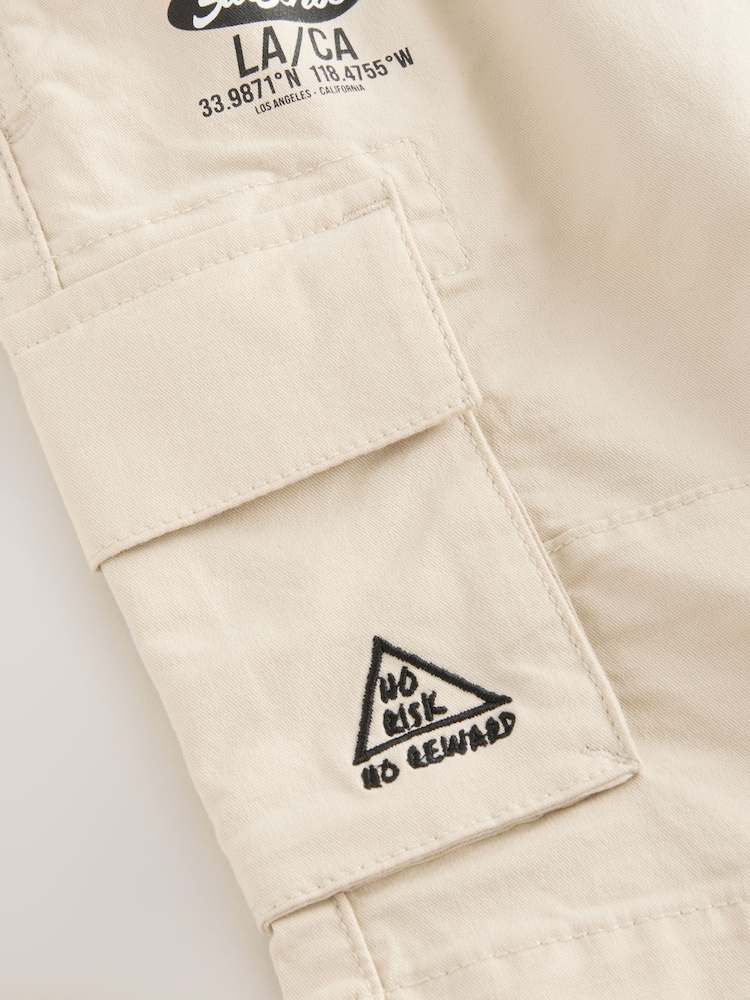 Ecru Graffiti Printed Single Cargo Shorts (3-16yrs) - Image 8 of 8