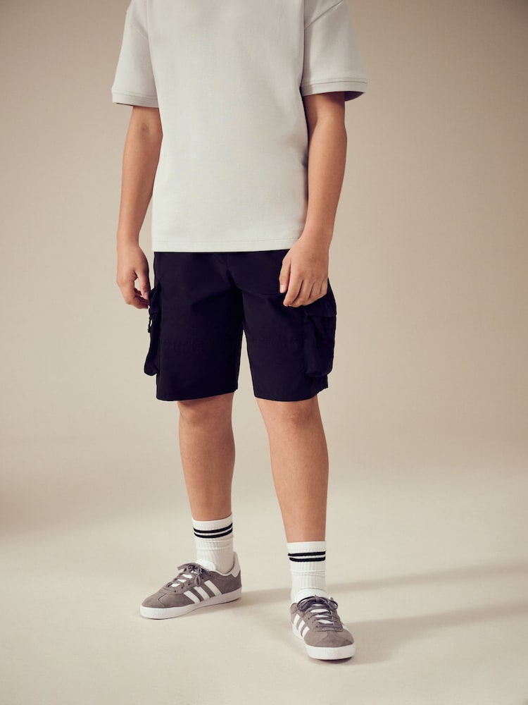Black 3D Pocket Cargo Shorts (3-16yrs) - Image 1 of 8