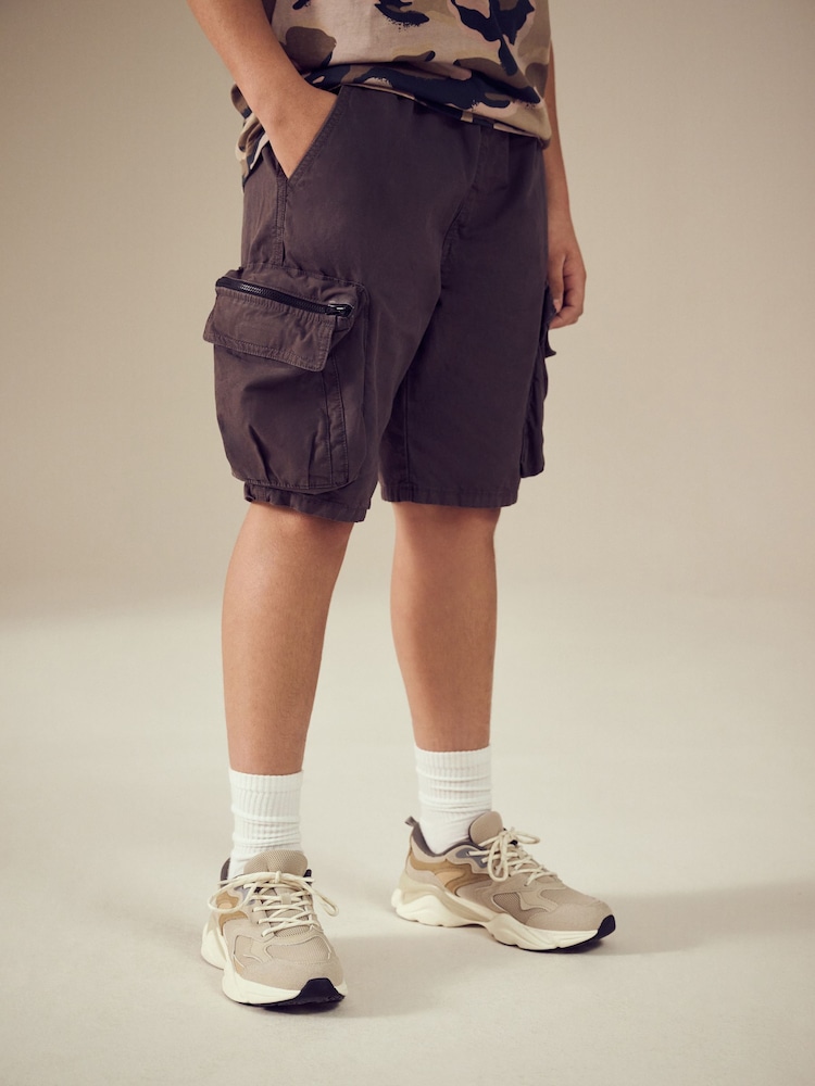Charcoal Grey Baggy Pocket Cargo Shorts (3-16yrs) - Image 1 of 8 Charcoal Grey Baggy Pocket Cargo Shorts (3-16yrs) - Image 1 of 8