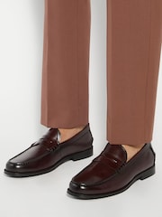 Dune London Brown Samson Penny Loafers - Image 1 of 6
