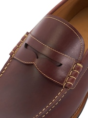 Dune London Brown Samson Penny Loafers - Image 6 of 6