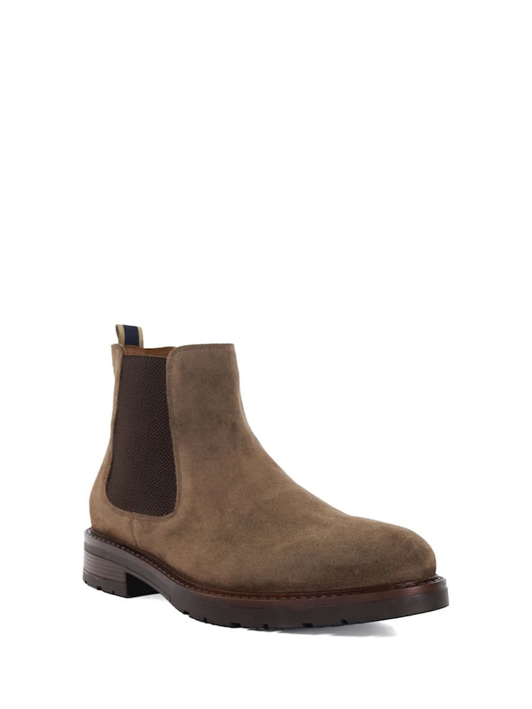 Braun - Dune London Cheltenham gebürstete Chelsea-Stiefel - Bild 1 von 5