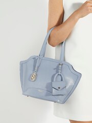 Dune London Blue Medium Dinidecided Curved Shopper Bag - Image 5 of 5