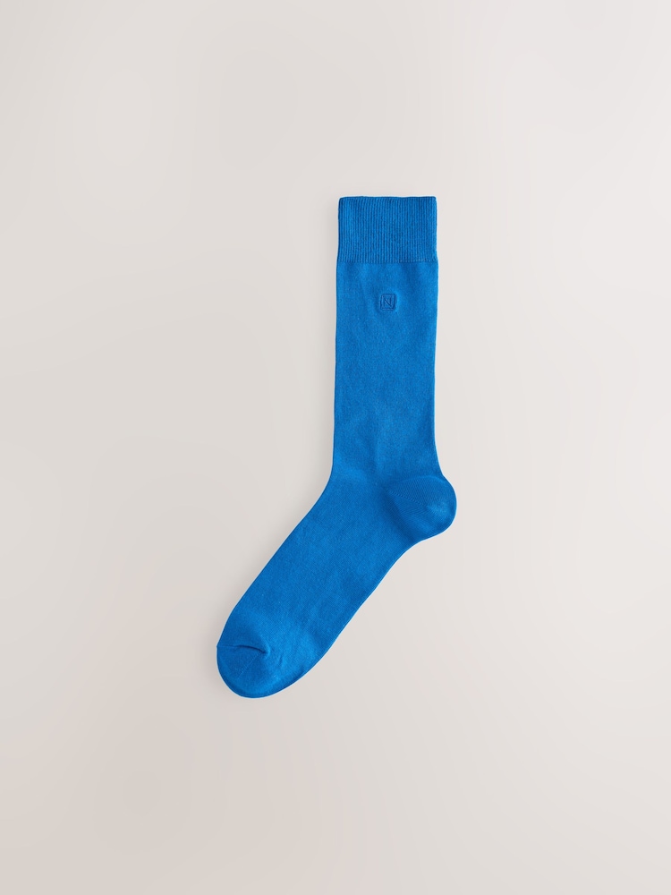 Bright Blue/Purple/Orange 8 Pack Embroidered Lasting Fresh Socks - Image 5 of 10