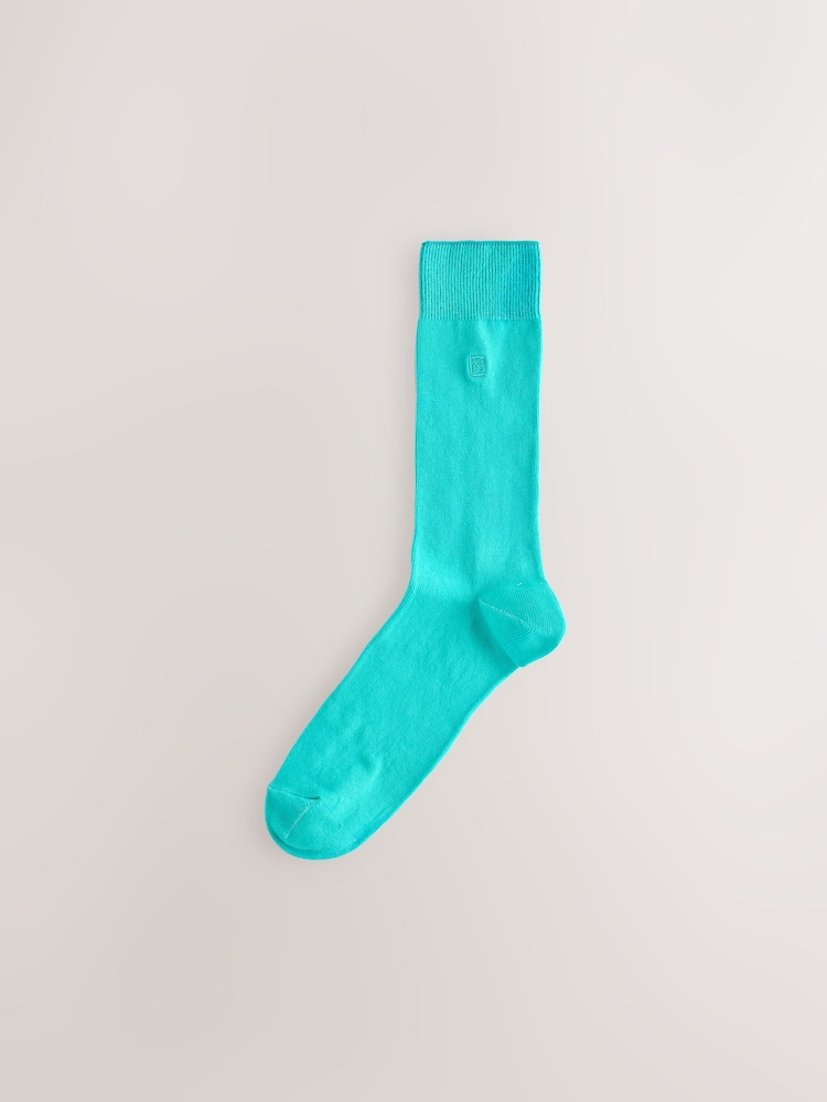 Bright Blue/Purple/Orange 8 Pack Embroidered Lasting Fresh Socks - Image 6 of 10