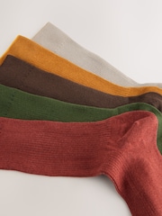 Rot/Grün/Braun - Gerippte Socken im 5er-Pack - Bild 7 von 8
