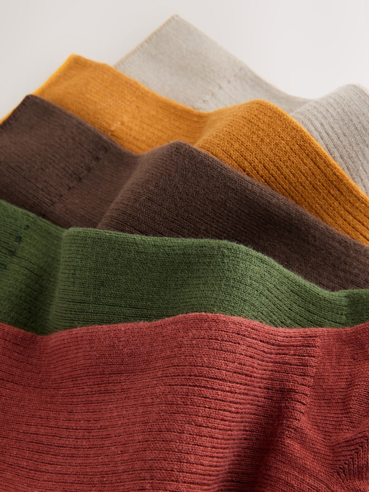 Rot/Grün/Braun - Gerippte Socken im 5er-Pack - Bild 8 von 8 Rot/Grün/Braun - Gerippte Socken im 5er-Pack - Bild 8 von 8