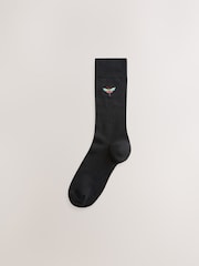 Black Signature Embroidered Socks 4 Pack - Image 3 of 8