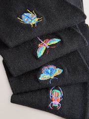 Black Signature Embroidered Socks 4 Pack - Image 8 of 8