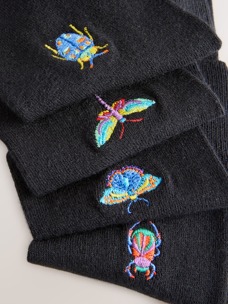 Black Signature Embroidered Socks 4 Pack - Image 8 of 8 Black Signature Embroidered Socks 4 Pack - Image 8 of 8