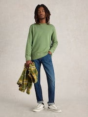 White Stuff Green Crew Neck 100% Cotton Sweatshirt - Image 1 of 4