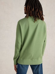 White Stuff Green Crew Neck 100% Cotton Sweatshirt - Image 2 of 4