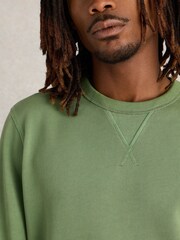 White Stuff Green Crew Neck 100% Cotton Sweatshirt - Image 4 of 4