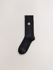 Black Japanese Fun Embroidered Socks 5 Pack - Image 6 of 9