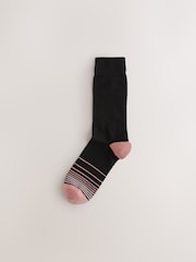 Black Colour Ombre 7 Pack Mens Cotton Rich Black Socks - Image 6 of 10