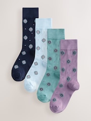 Black/Blue/Purple Pattern Pattern Modal Signature Socks 4 Pack - Image 2 of 7