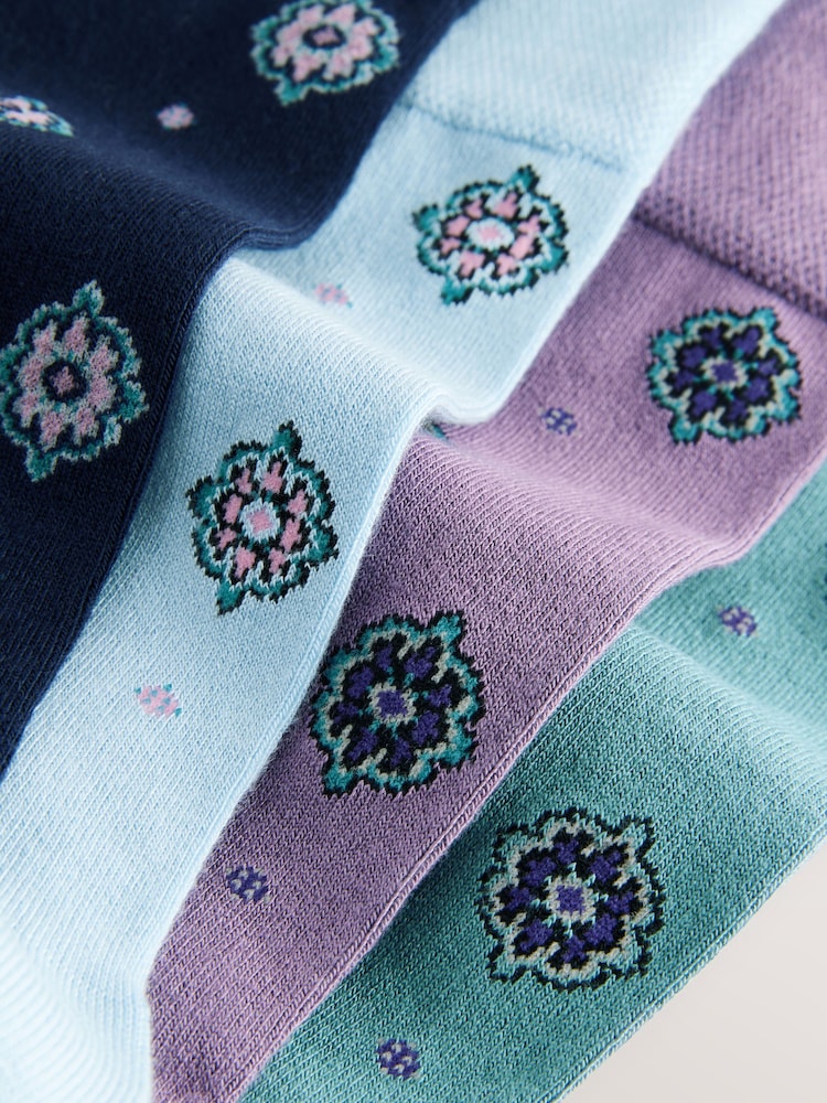 чорний/синій/фіолетовий Pattern - Модальний Signature шкарпетки 4 набір - Image 3 of 7