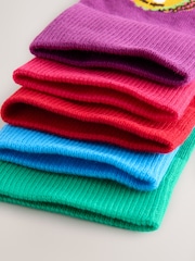 Bright Red/Blue/Green Fun Pattern Socks 5 Pack - Image 8 of 8