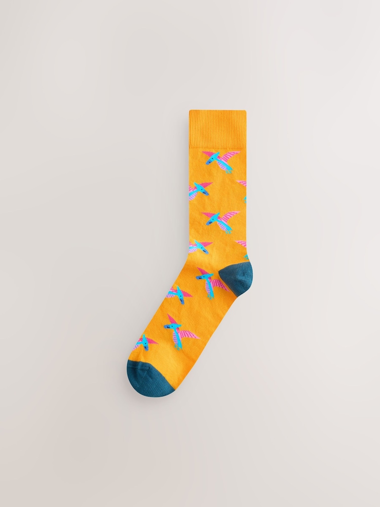 Dinosaure rouge vif/bleu/Orange - Paquet de chaussettes à motifs 8 - Image 4 of 11