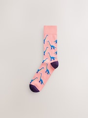 Bright Red/Blue/Orange Dinosaur Pattern Socks 8 Pack - Image 7 of 11