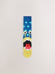 Green/Black Monster Pattern Socks 5 Pack - Image 5 of 8