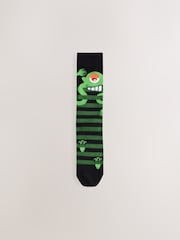 Green/Black Monster Pattern Socks 5 Pack - Image 6 of 8