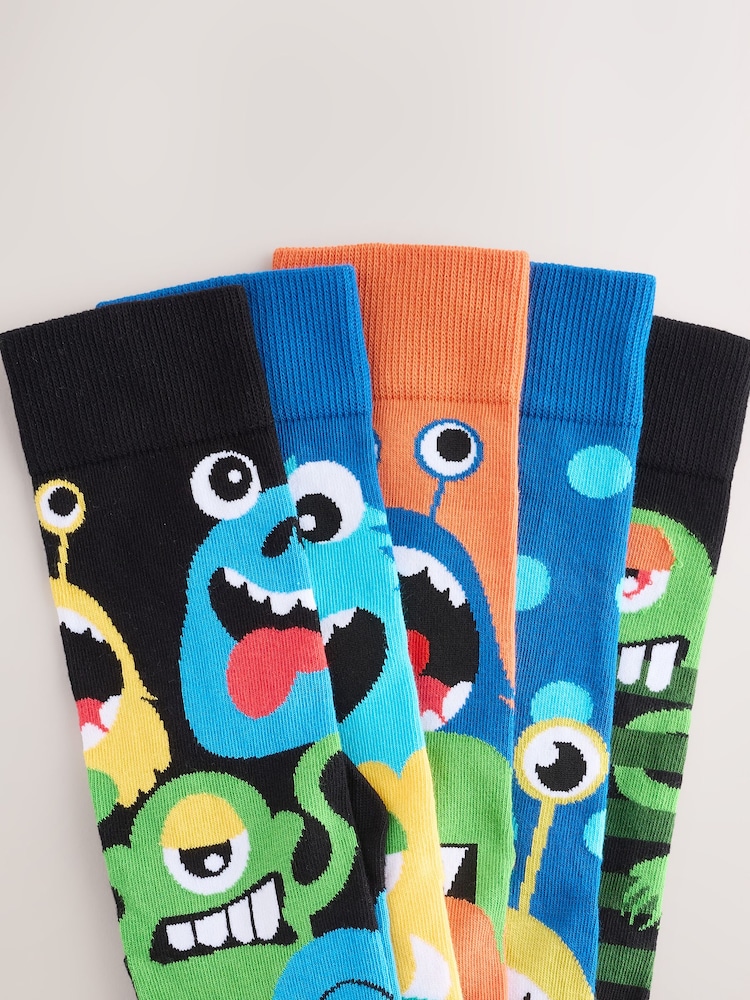 Monstre Vert/Noir - Paquet de chaussettes à motifs 5 - Image 7 of 8