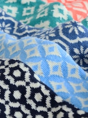 Blue/Orange/Green Tile Pattern Socks 5 Pack - Image 8 of 8
