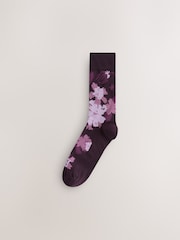 Blue/Red Texture Pattern Smart Socks - Image 7 of 8