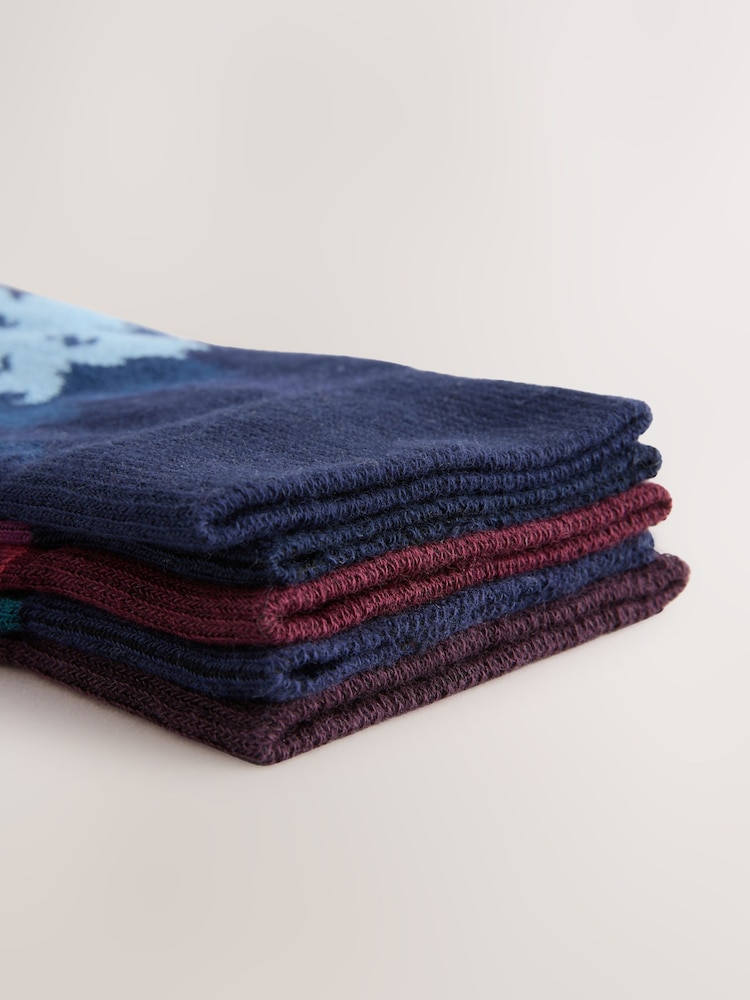 Blue/Red Texture Pattern Smart Socks - Image 8 of 8