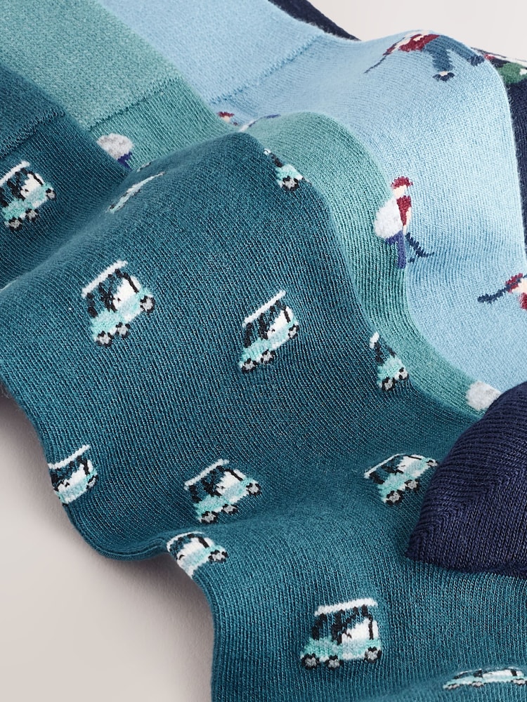 Blue Golf Pattern Modal Signature Socks 4 Pack - Image 11 of 11
