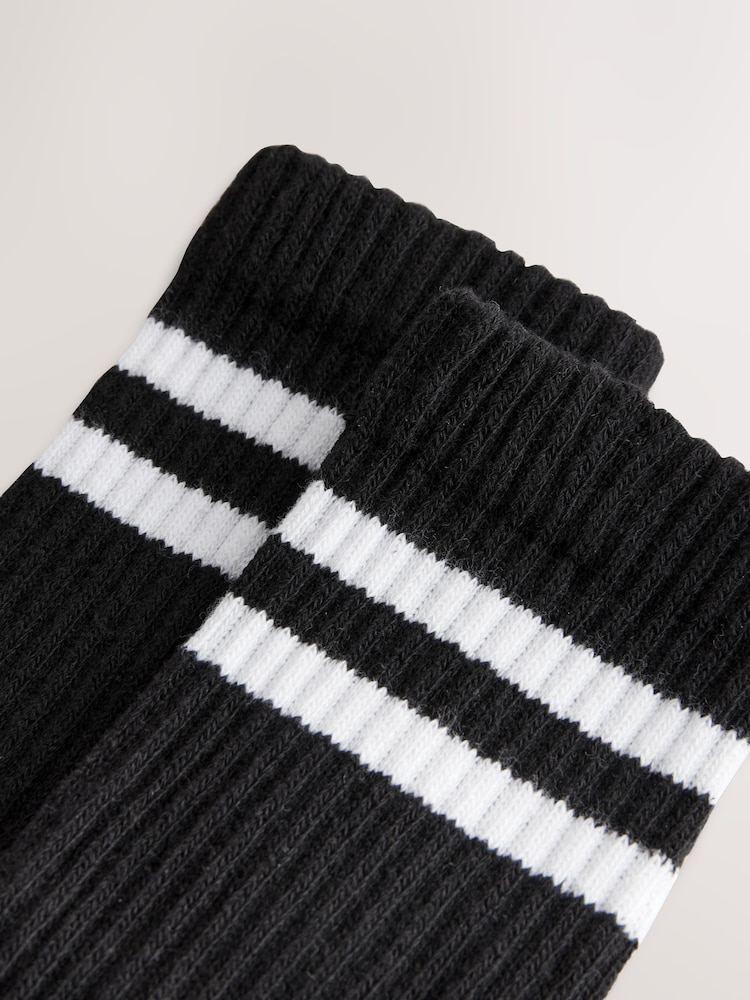 Black Cushioned Sports Socks 4 Pack - Image 2 of 4