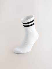 White With Black Stripe Sports Socks 4 Pack - Image 3 of 6