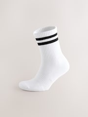 White With Black Stripe Sports Socks 4 Pack - Image 4 of 6
