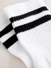 White With Black Stripe Sports Socks 4 Pack - Image 6 of 6