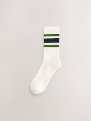 White With Coloured Striped Sports Socks 4 Pack - Image 3 of 7