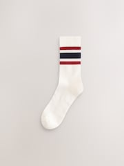 White With Coloured Striped Sports Socks 4 Pack - Image 5 of 7
