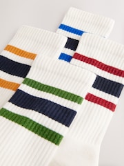 White With Coloured Striped Sports Socks 4 Pack - Image 7 of 7
