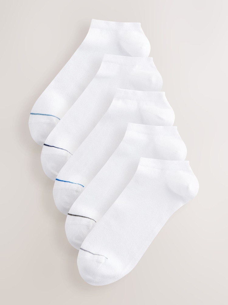 White Signature Modal Trainer Socks 5 Pack - Image 1 of 8