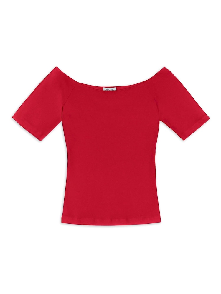 Albaray Red Bardot Top - Image 4 of 4 Albaray Red Bardot Top - Image 4 of 4