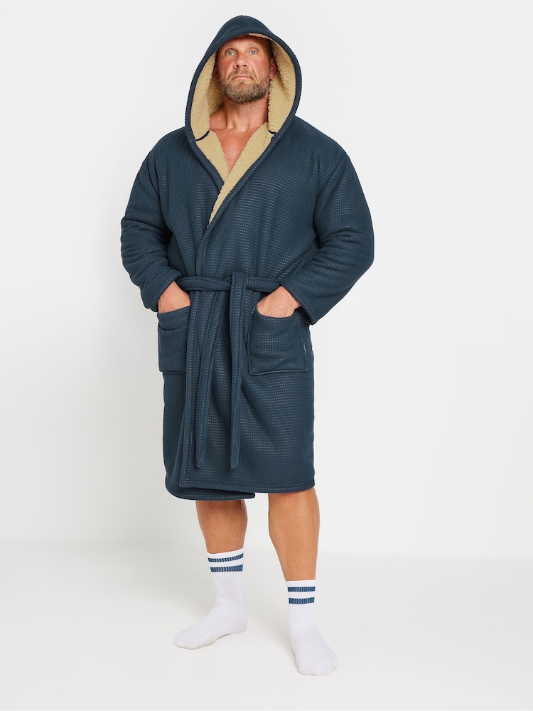 BadRhino Big & Tall Blue Waffle Borg Robe - Image 2 of 4