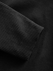 Noir - Scoop Ribbed Manches longues Top - Image 8 de 8