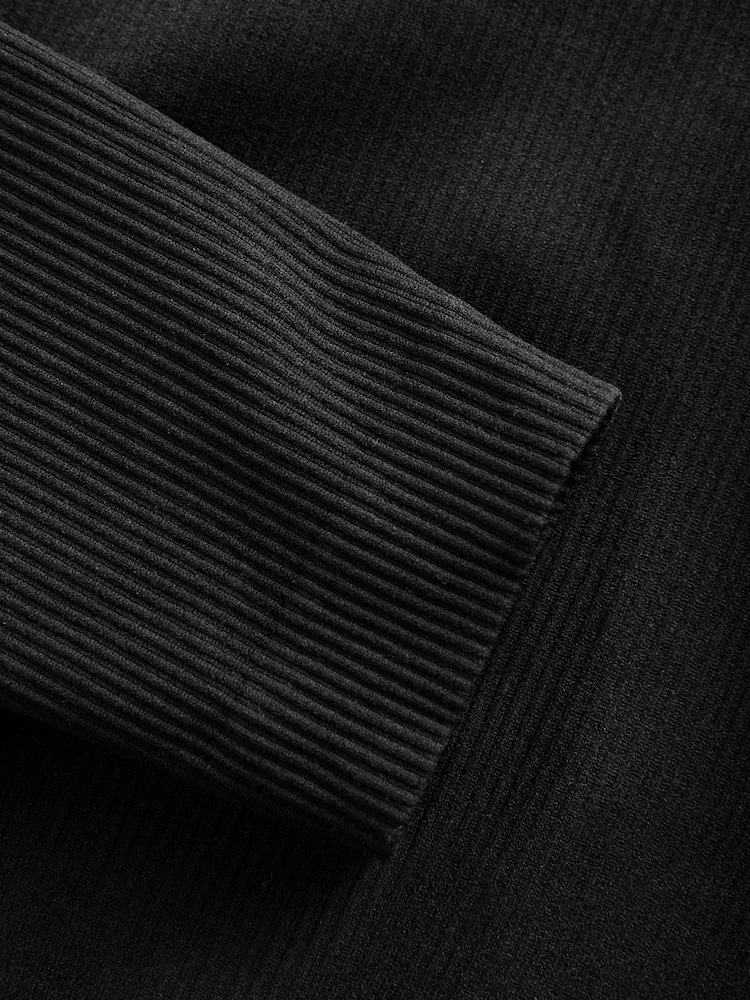 Noir - Scoop Ribbed Manches longues Top - Image 8 of 8